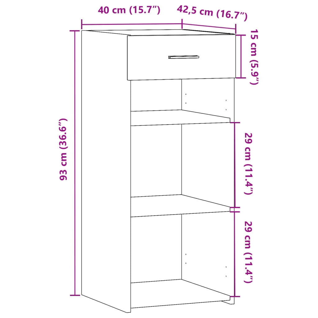 Buffet credenza cassettiera armadio mobile contenitore organizer per cucina soggiorno salotto 40 x 42,5 x 93 cm legno ingegnerizzato bianco 02_0030310