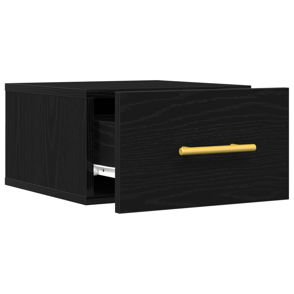 Comodini 2 pz da Muro Nero Rovere 35x35x20 cm