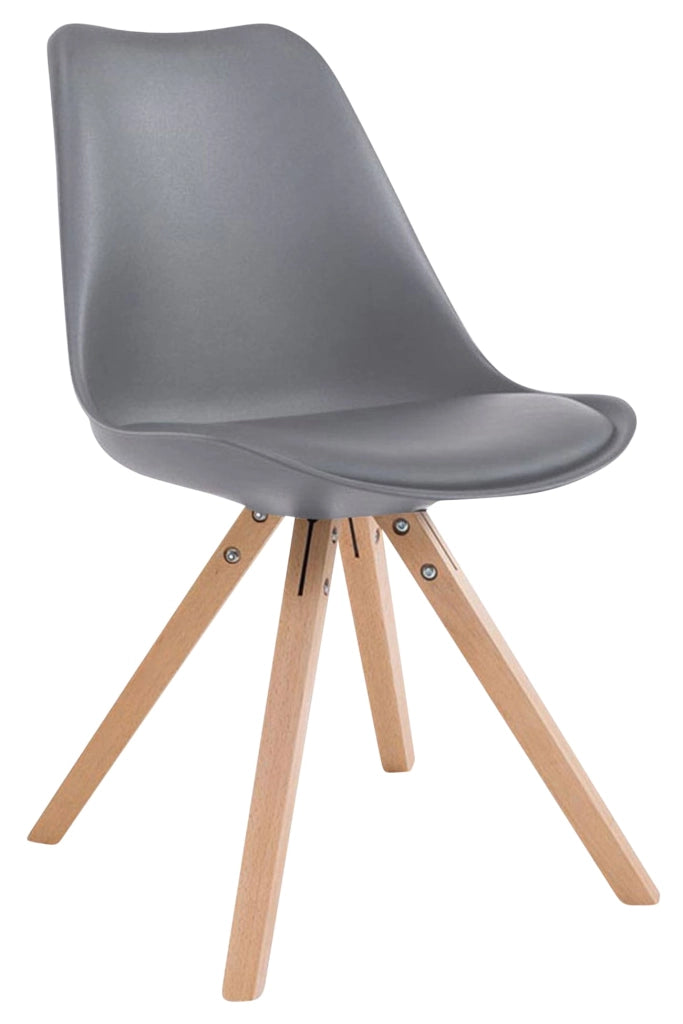 Set di 4 sedie Toulouse in similpelle Square grigio,natura