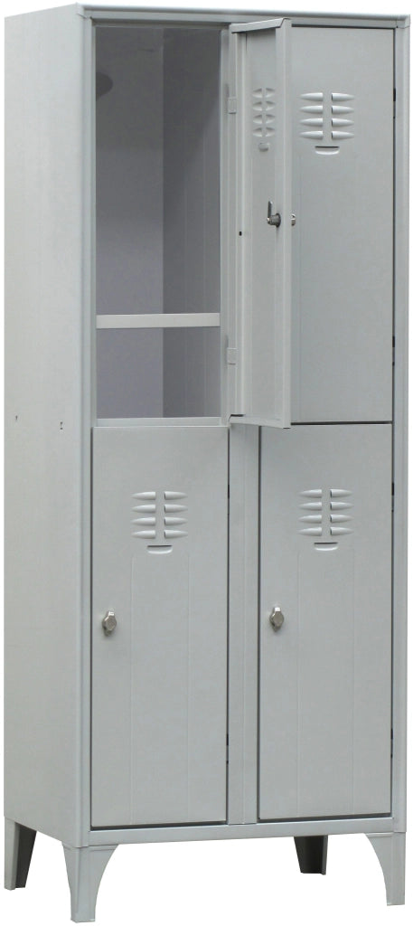 Armadio sovrapposto a 4 posti con piano portascarpe cm. 70x50x180h