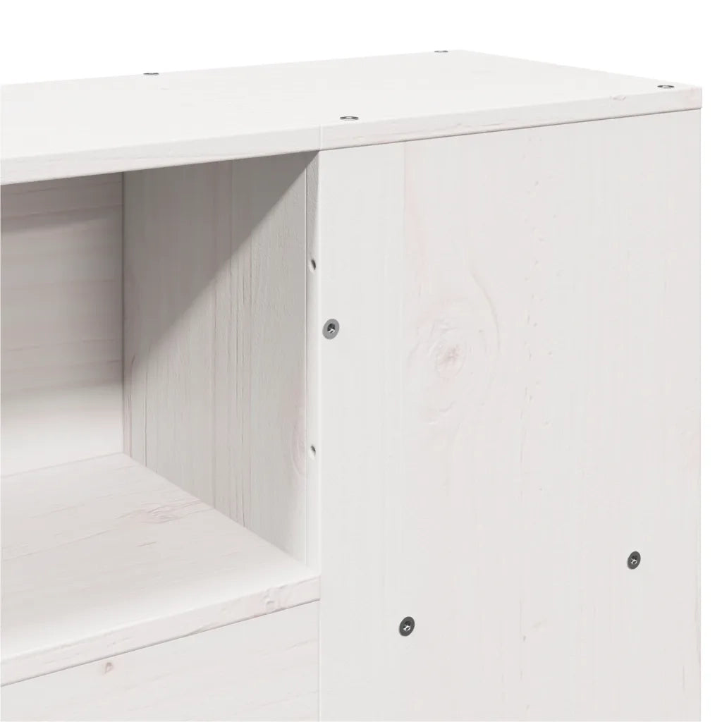 Letto Libreria senza Materasso Bianco 150x200 cm Legno di Pino 3322829