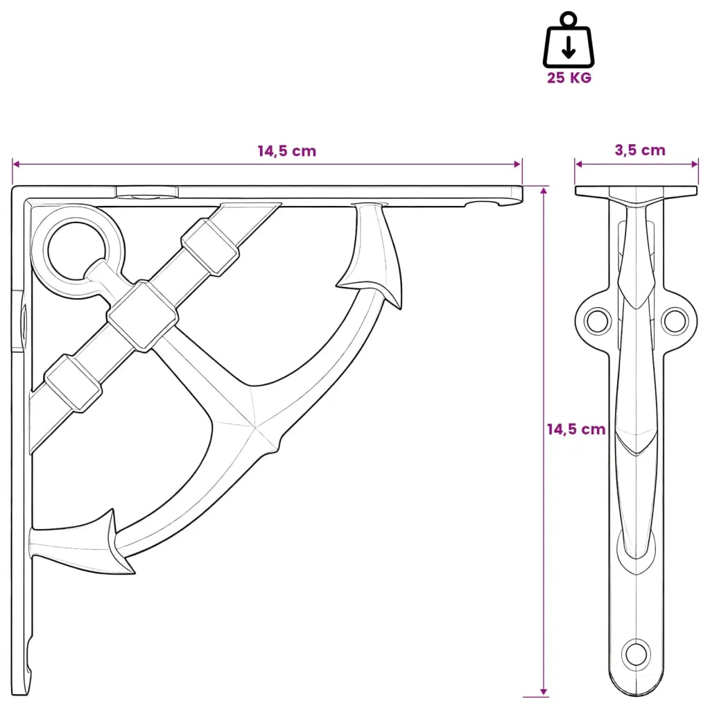 Supporti per mensole da parete 12 pz Marrone Antico 42038907