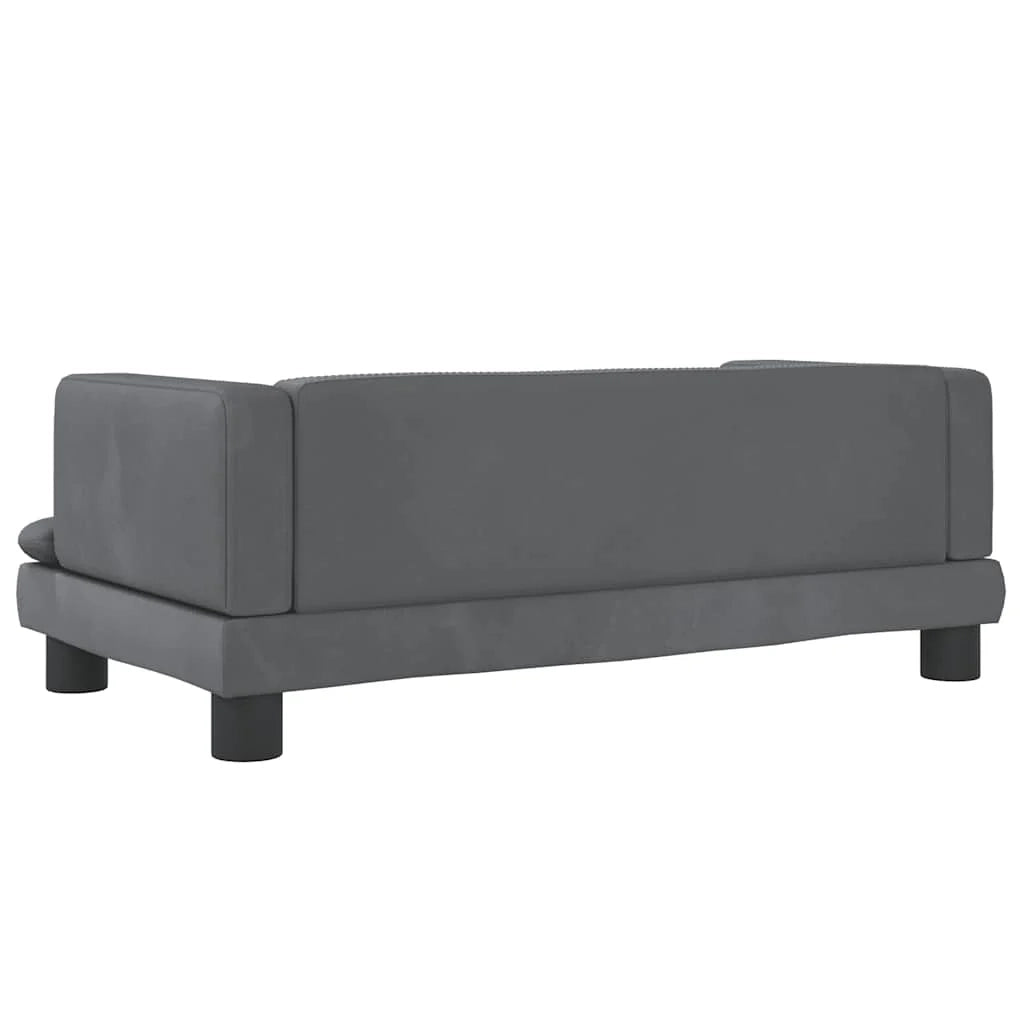 Cuccia per cani comoda cesta da divano scura 80 x 45 x 30 cm velluto grigio 02_0043184