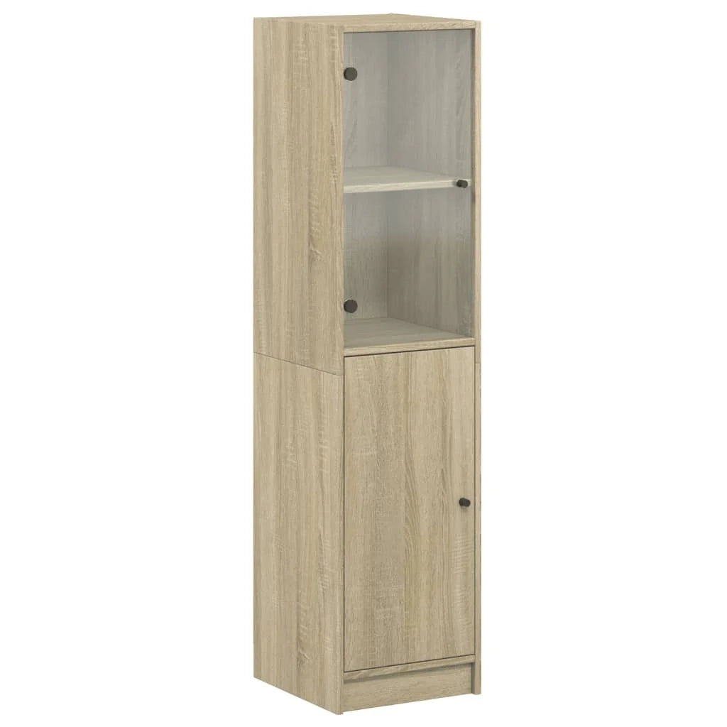 Buffet credenza cassettiera armadio mobile contenitore organizer per cucina soggiorno salotto con anta in vetro Sonoma 35 x 37 x 142 cm marrone 02_0030099