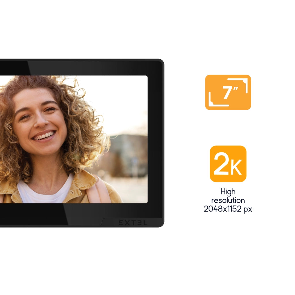 Videocitofono Smart Extel Digital Connect Wi-Fi, 7 Pollici Touch Monitor, 2 fili, Visione Notturna, Apertura da remoto + Cover Esterna Color Titanio