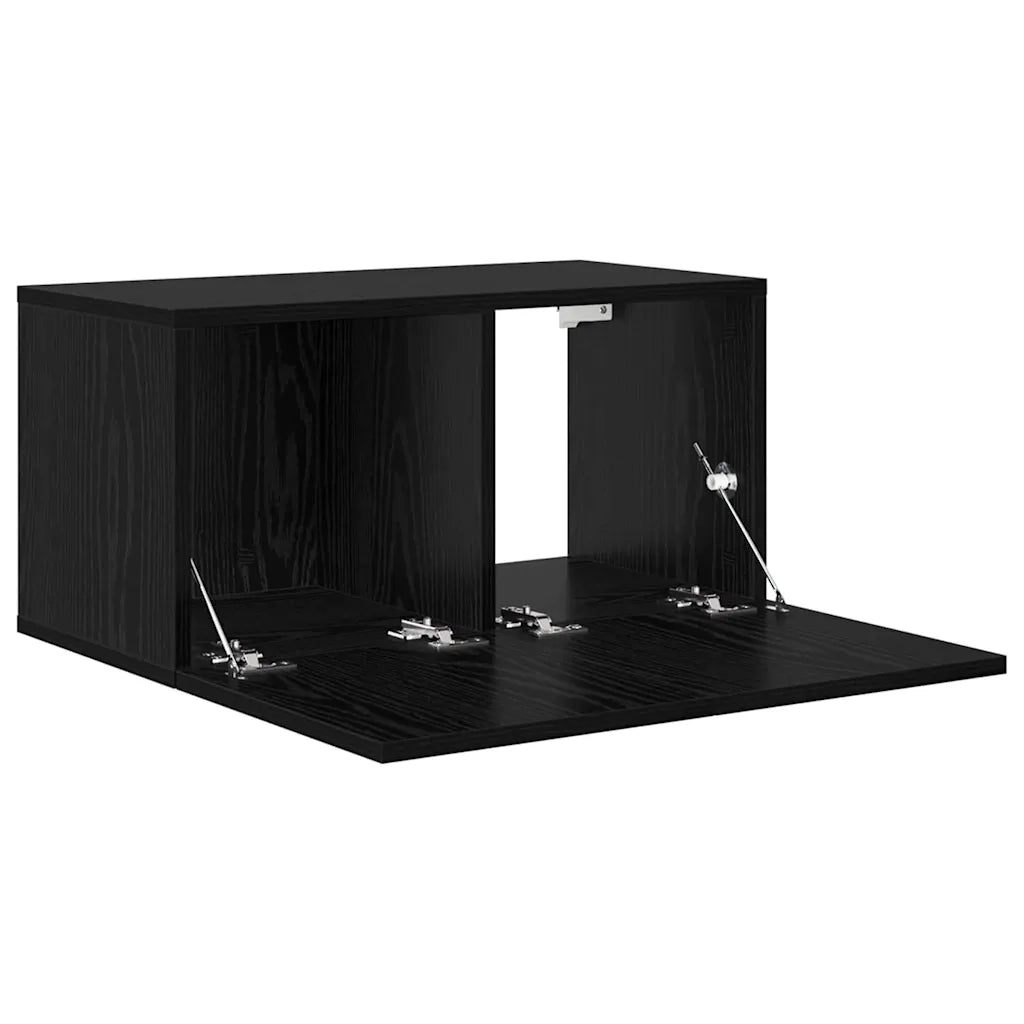 Set mobile TV 2 pz-Set di 2 Credenza per TV Nero 60 x 30 x 30 cm Legno multistrato
