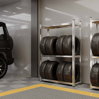 Scaffale portagomme fino a 795 kg 180x120x40cm per 8 pneumatici Per officina gommista