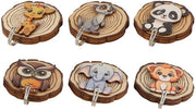 Set di chiodi da parete da 6 pezzi - Disegno di animali in legno - Autoadesivi - Chiodi da parete - Sostenibilità - Alta capacità di sollevamento