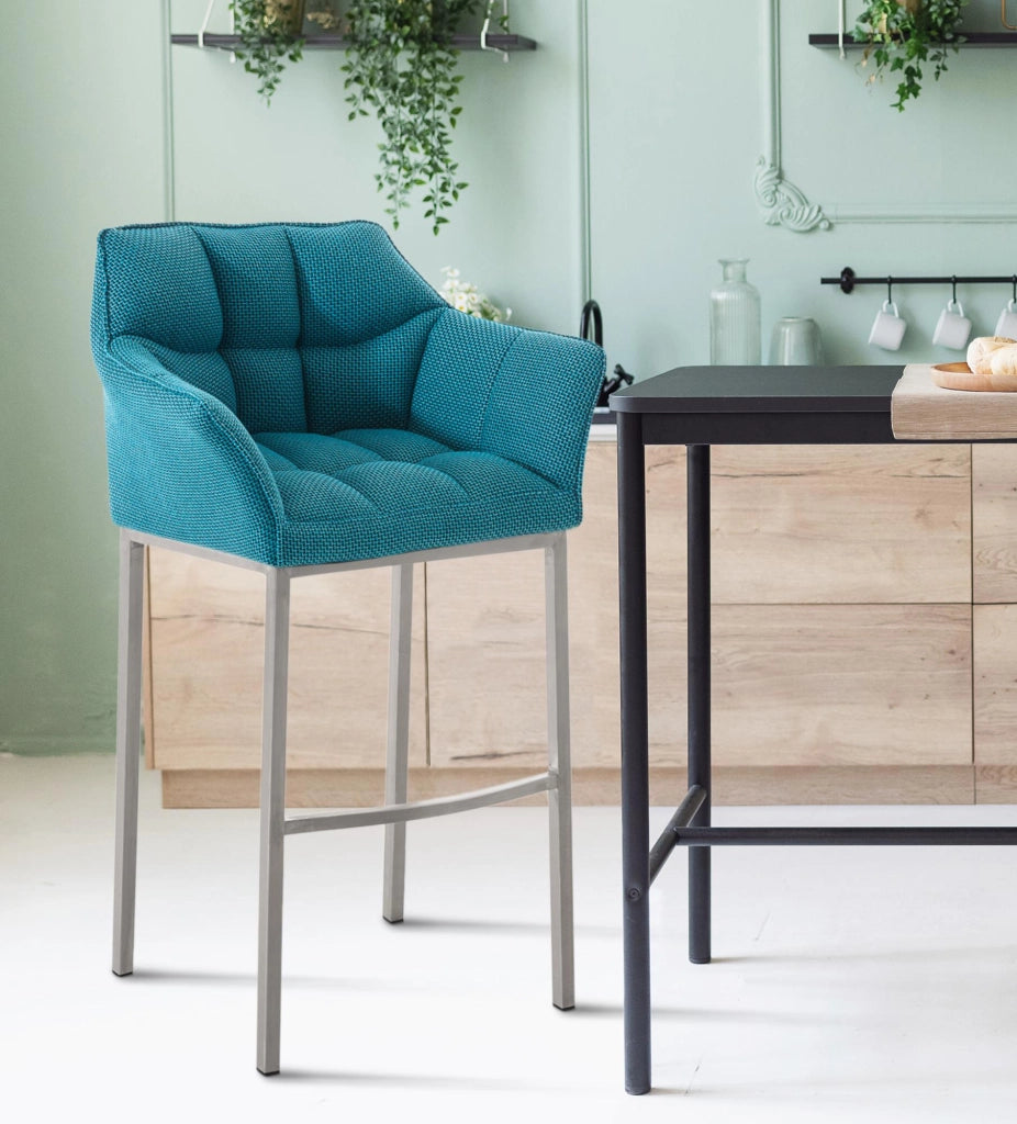 Barhocker Damaso E Stoff mit 4-FuЯ Gestell