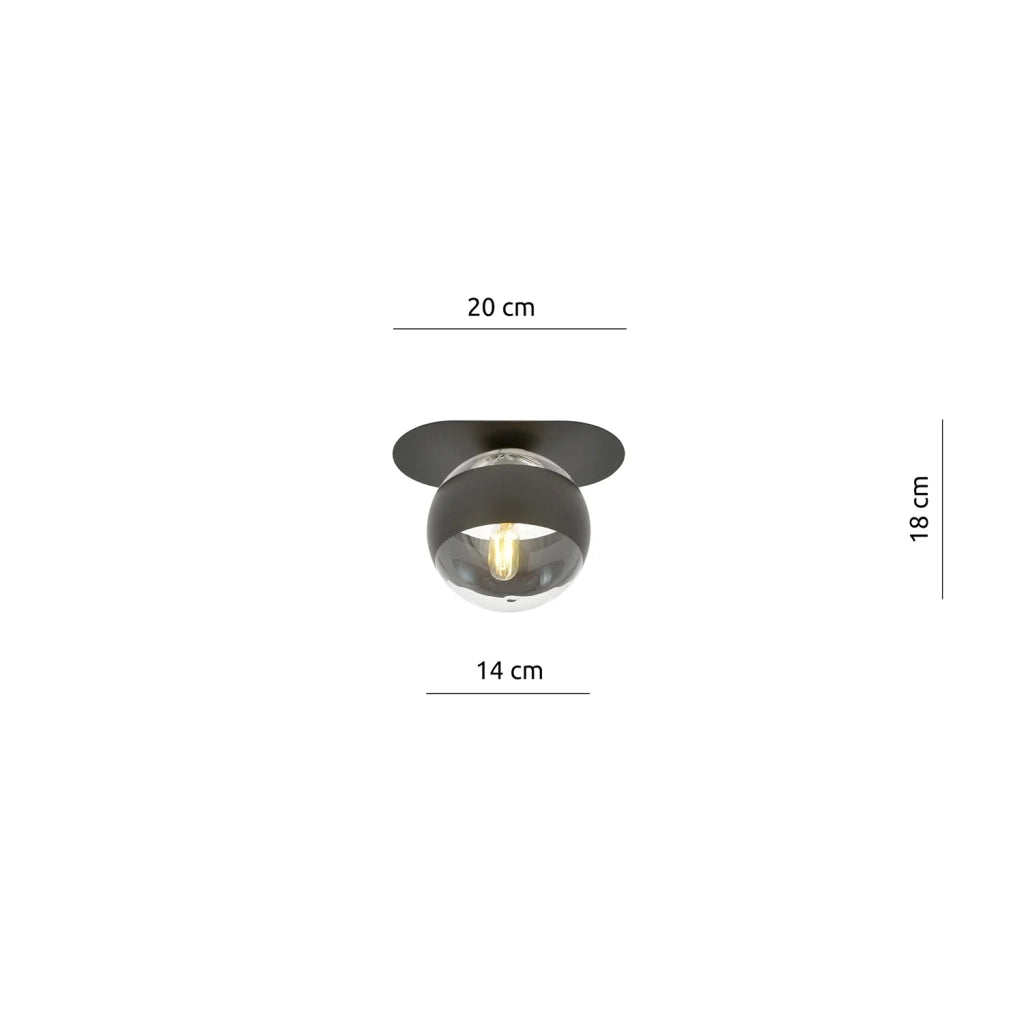 Plafoniera Minimal Patroclus Acciaio Nero 1 Luce E14
