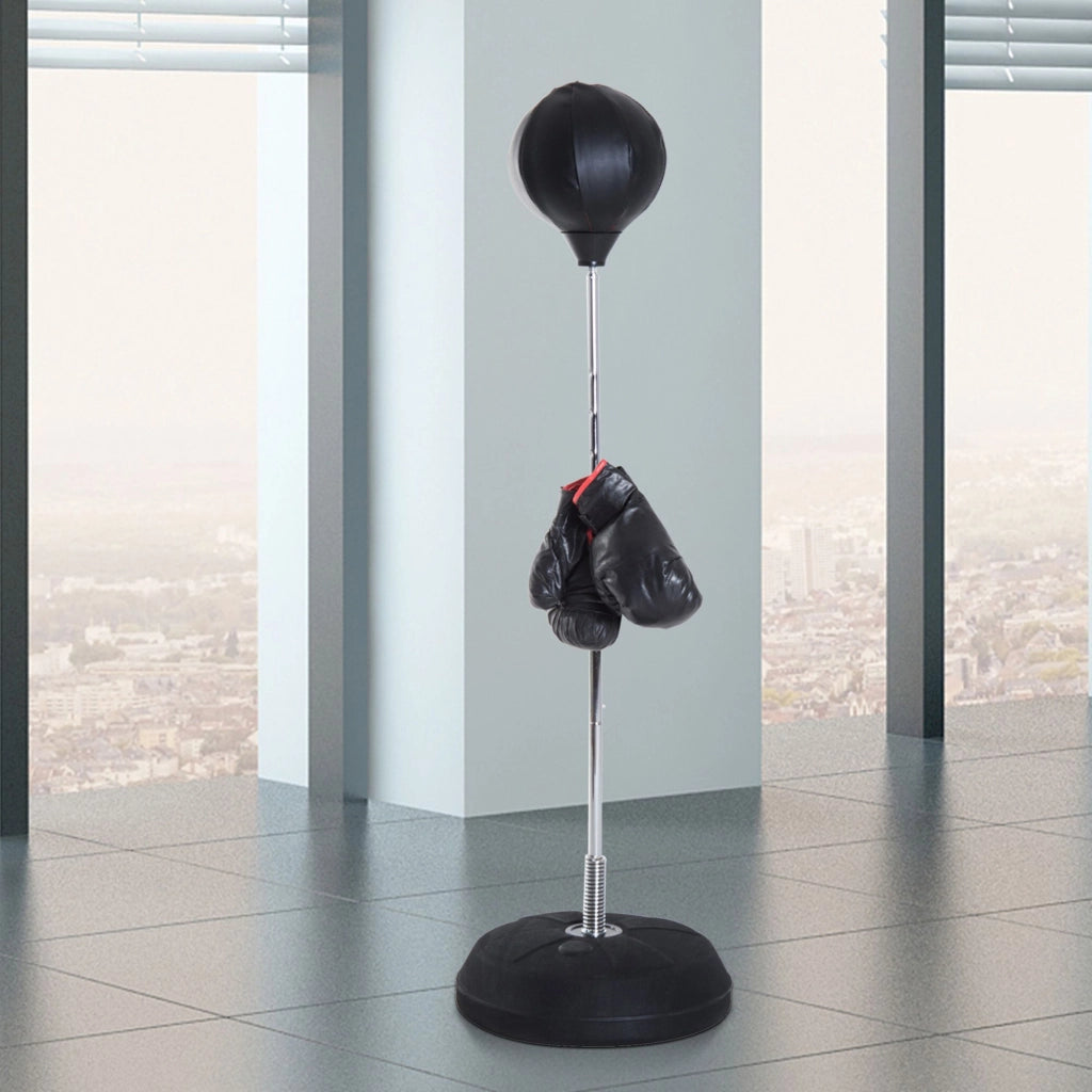 Sacco da boxe su piede regolabile ¨C zephmum ¨C nero 126-144 cm con guanti pompa base