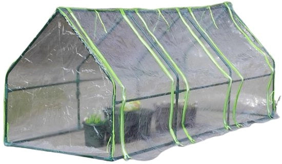 Mini Casa di Cura Portatile - Casetta per Giardino in PVC - Protezione dal Clima - Porta a Rotolo con Cerniera - 270x90x90 cm - Ideale per Piante - Casetta per Giardino