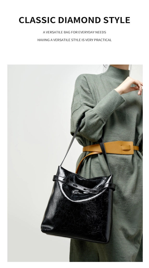 Borse da donna in vera pelle, nere