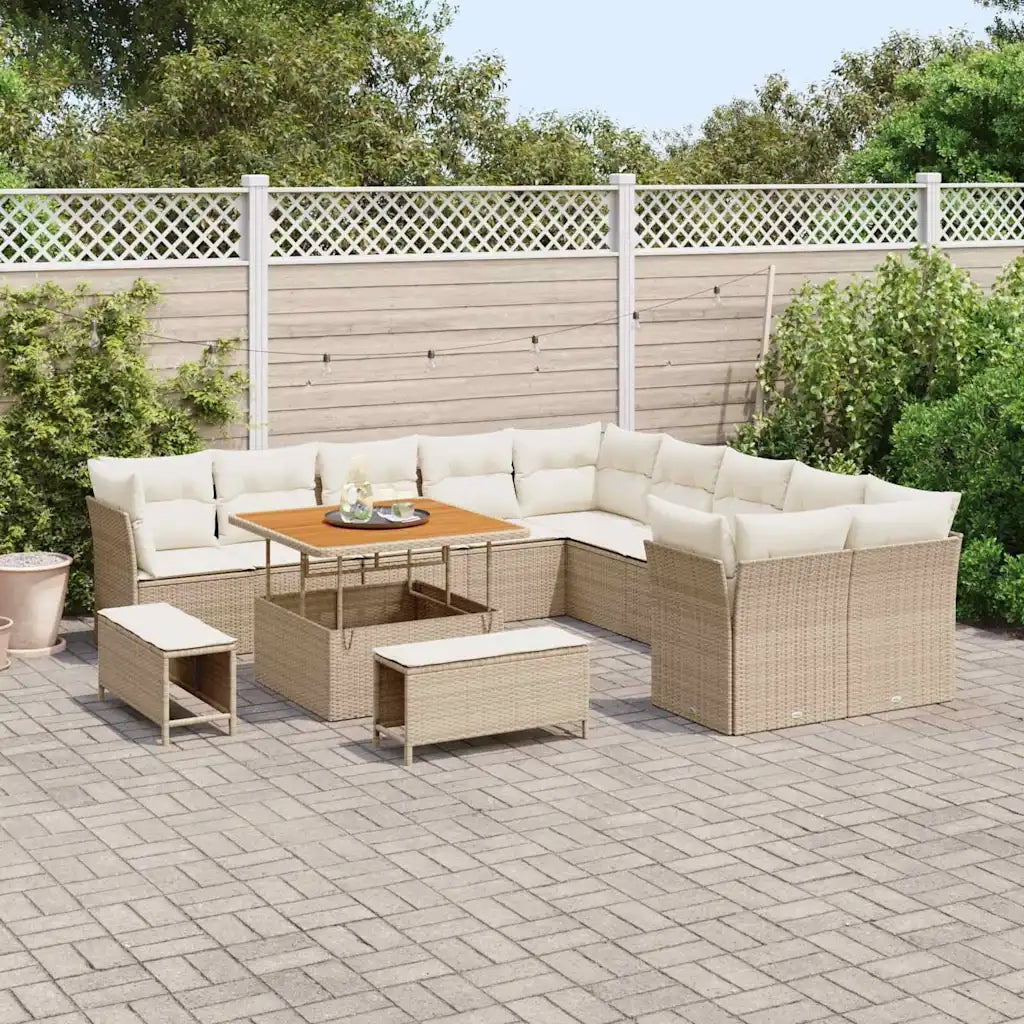 Set Divano da Giardino 13 pcs Beige polyrattan 3361536
