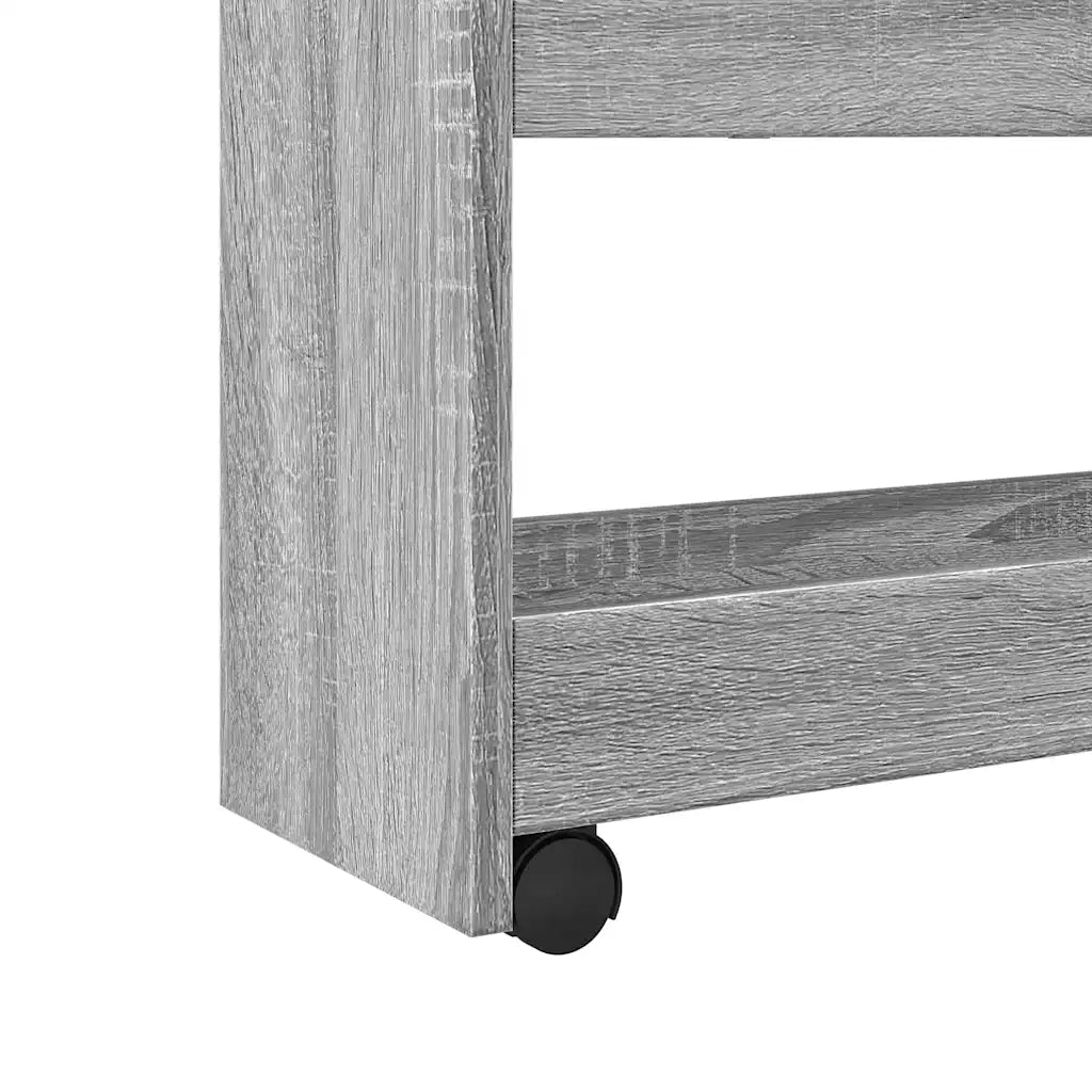 Carrello Stretto a 4 Livelli Grigio Sonoma in Truciolato