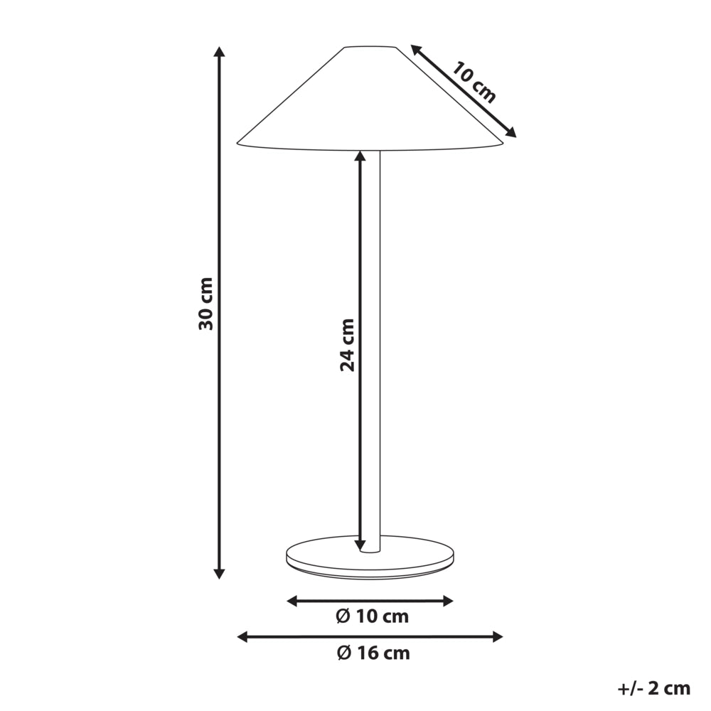 Lampada da tavolo wireless in metallo verde per interni ed esterni con porta USB C ricaricabile