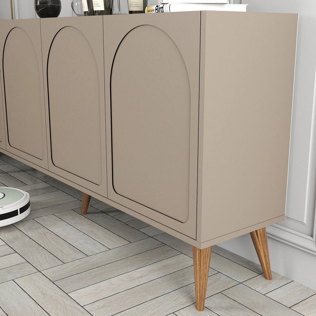 Madia Niscemi, Credenza 2 Ripiani, 180x35x81h cm Grigio Tortora