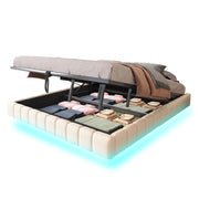 Letto Contenitore 180x200 cm; Letto Matrimoniale; LED regolabile; senza testiera; Beige