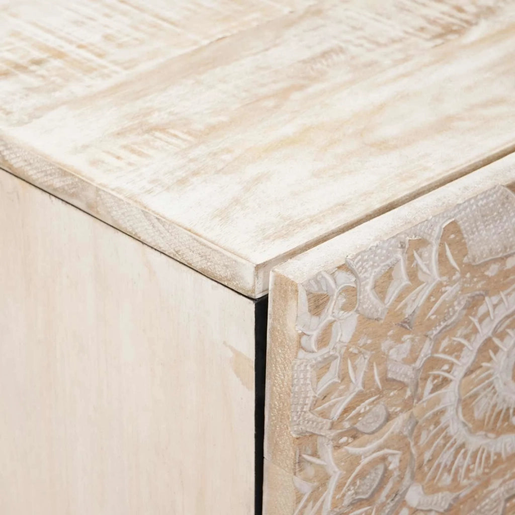 Credenza Bianco 40 x 33,5 x 75 cm Legno di mango massello 4018391