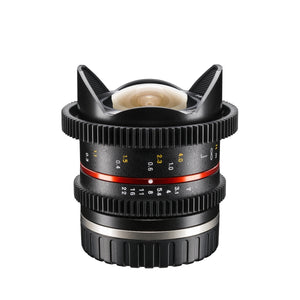 Walimex Pro 8mm 1:3.1 VCSC obiettivo Fish-Eye per foto e video (angolo di campo di 180 gradi, lenti MC, grande profondità di campo, apertura continua) per baionetta per obiettivi Sony E-mount nero