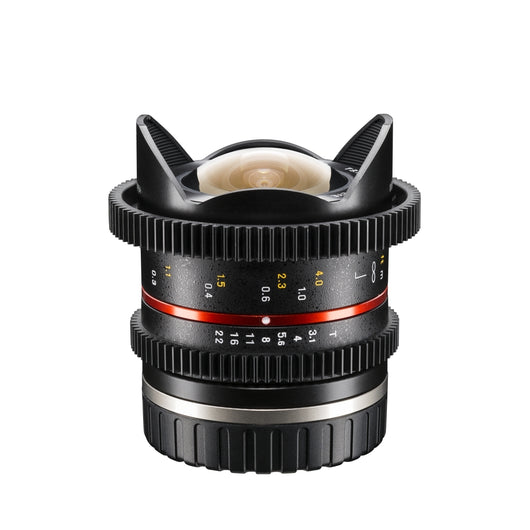 Walimex Pro 8mm 1:3.1 VCSC obiettivo Fish-Eye per foto e video (angolo di campo di 180 gradi, lenti MC, grande profondità di campo, apertura continua) per baionetta per obiettivi Sony E-mount nero