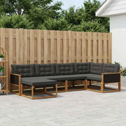 Set di divani da esterno 8 pz Naturale e Nero 3381608