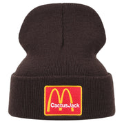 Cappelli invernali caldi con ricamo Cactus Jack, colore marrone.