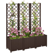 Letto da giardino sopraelevato con fioriera ¨C zephmum ¨C marrone 120x40x135 cm