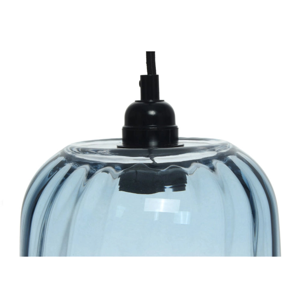 Lampada a sospensione Gloria 125 in vetro blu