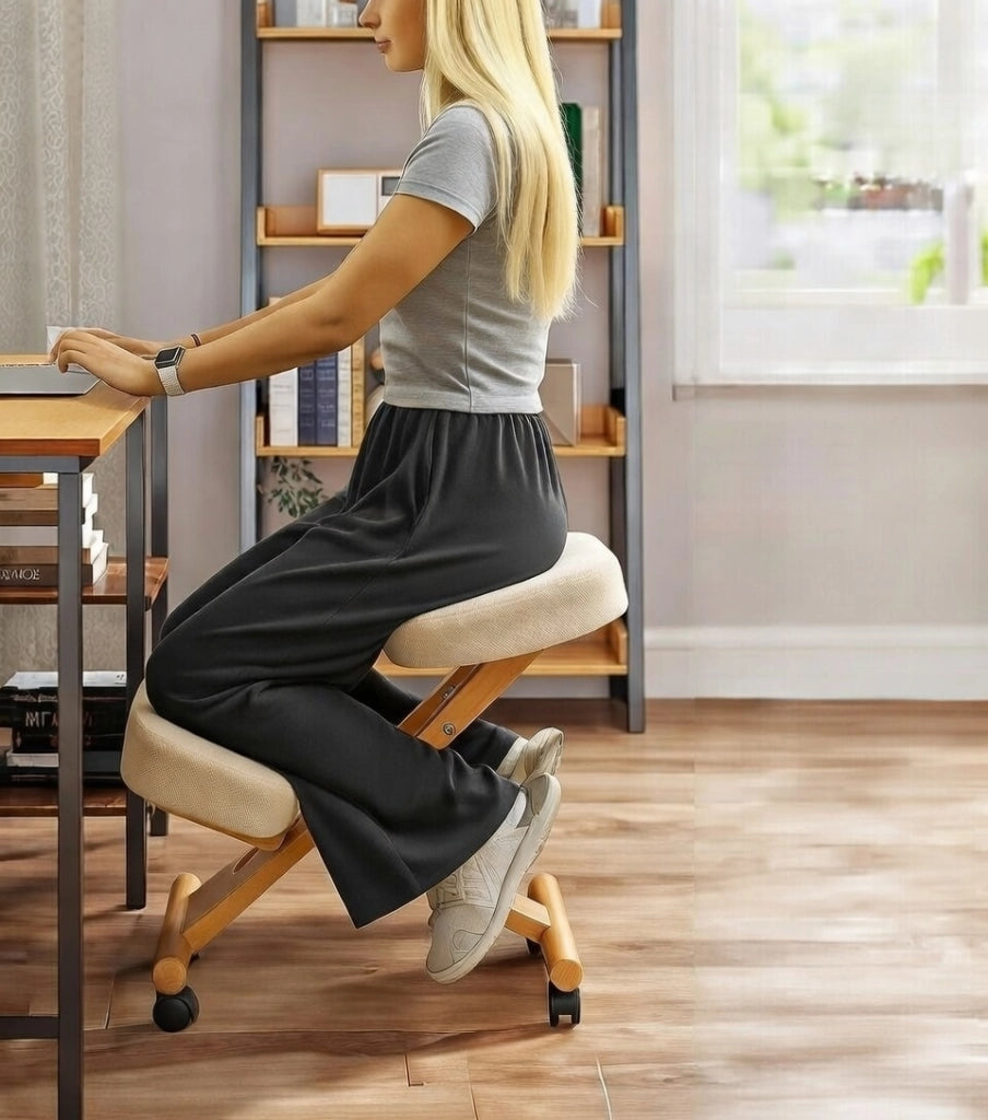 Sedia Sgabello Svedese da Ufficio Ortopedico Ergonomico in Legno Tosini F 2902