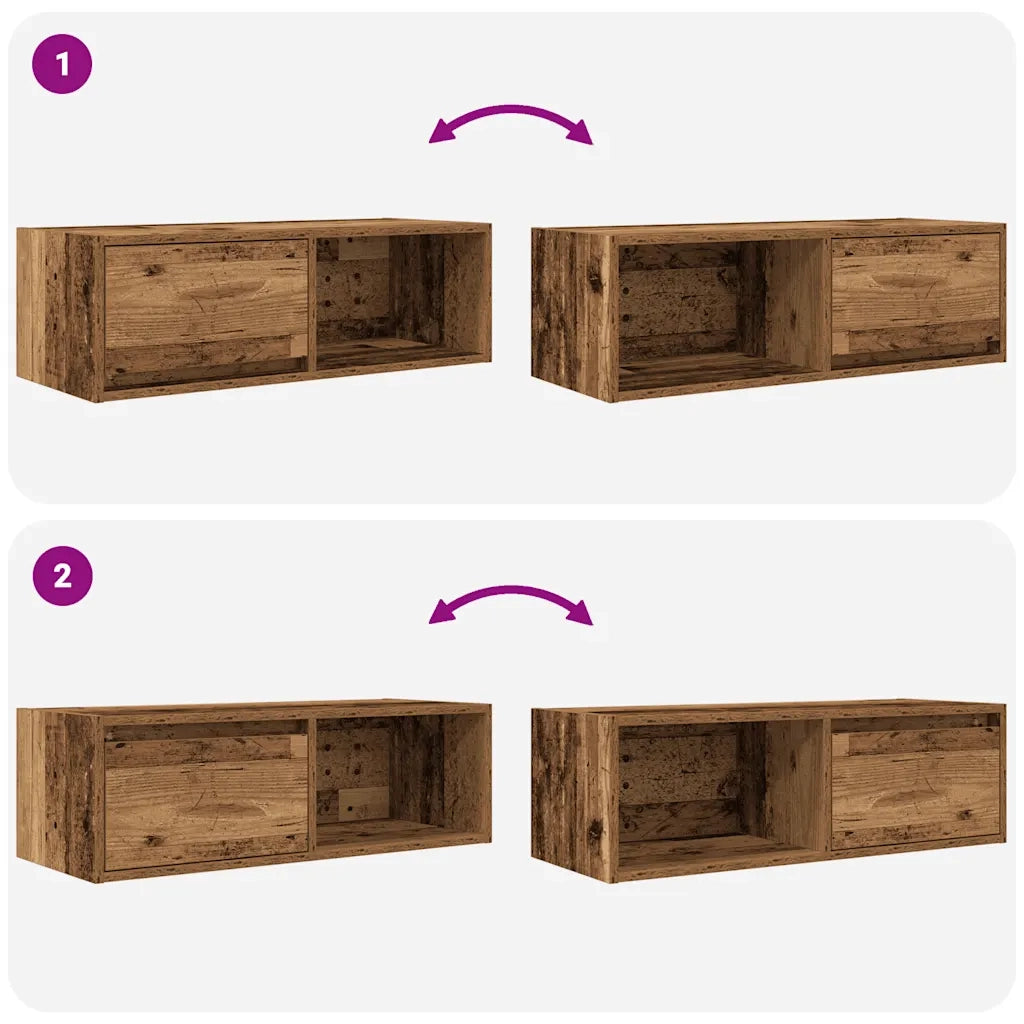 Mobili Porta TV 2 pz Legno Antico 80x31x25,5 cm in Truciolato