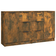 Credenze 2 pz | Madia | Buffet da pranzo | Armadio da pranzo Rovere Fumo 60x30x70 cm in Legno Multistrato