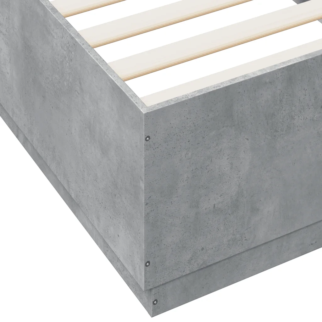 Giroletto-Struttura Letto Grigio Cemento 100x200 cm in Legno Multistrato 894605