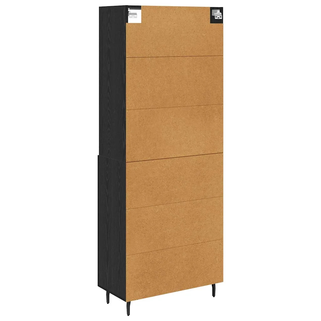 Credenza | Madia | Buffet da pranzo | Armadio da pranzo Rovere Nero 69,5 x 34 x 180 cm