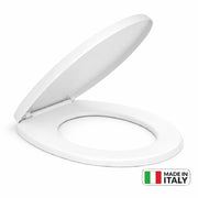 Copri Water Universale Sedile WC in PP Bianco 1200gr Cerniere Regolabili forma D