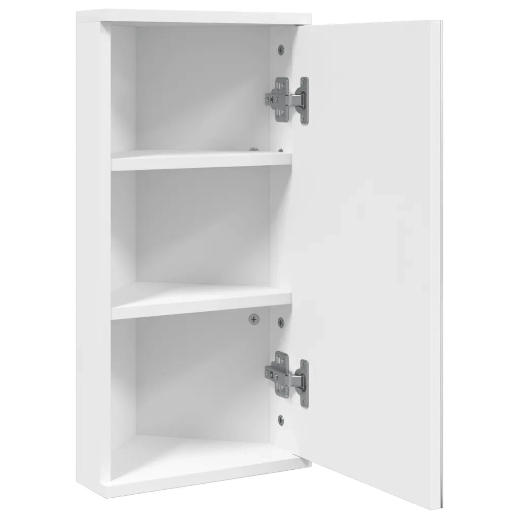 Armadietto Angolare con Specchio da Bagno Bianco 30x24x60 cm 357977