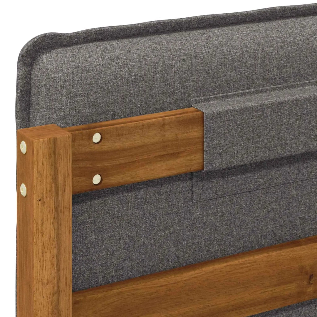 Letto con Testiera Rivestita Naturale e Grigio Chiaro 3405036