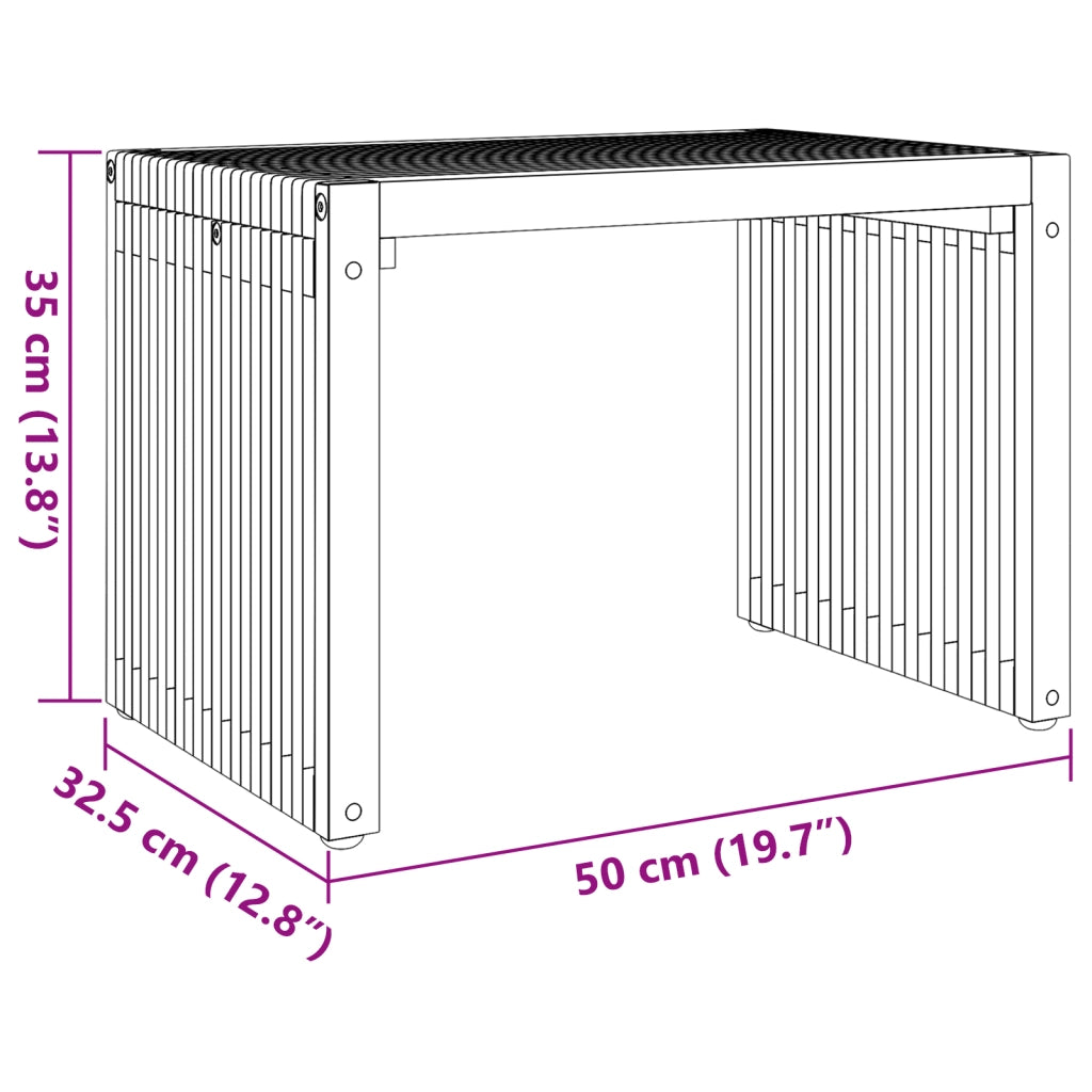 Tavolino da Giardino 50x32.5x35 cm Legno Massello di Teak