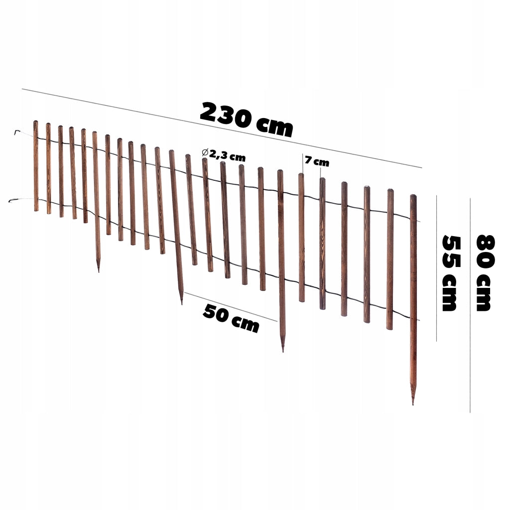 Recinzione da giardino KADAX Palisade, 230 cm, in legno, da interrare, marrone.