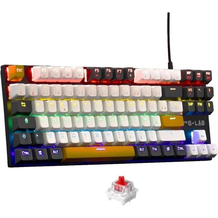 Tastiera da gioco - THE G-LAB - KEYZ-MERCURY-C/FR - Meccanica - TKL - 3 colori Bianco+Nero+ArancioneFR