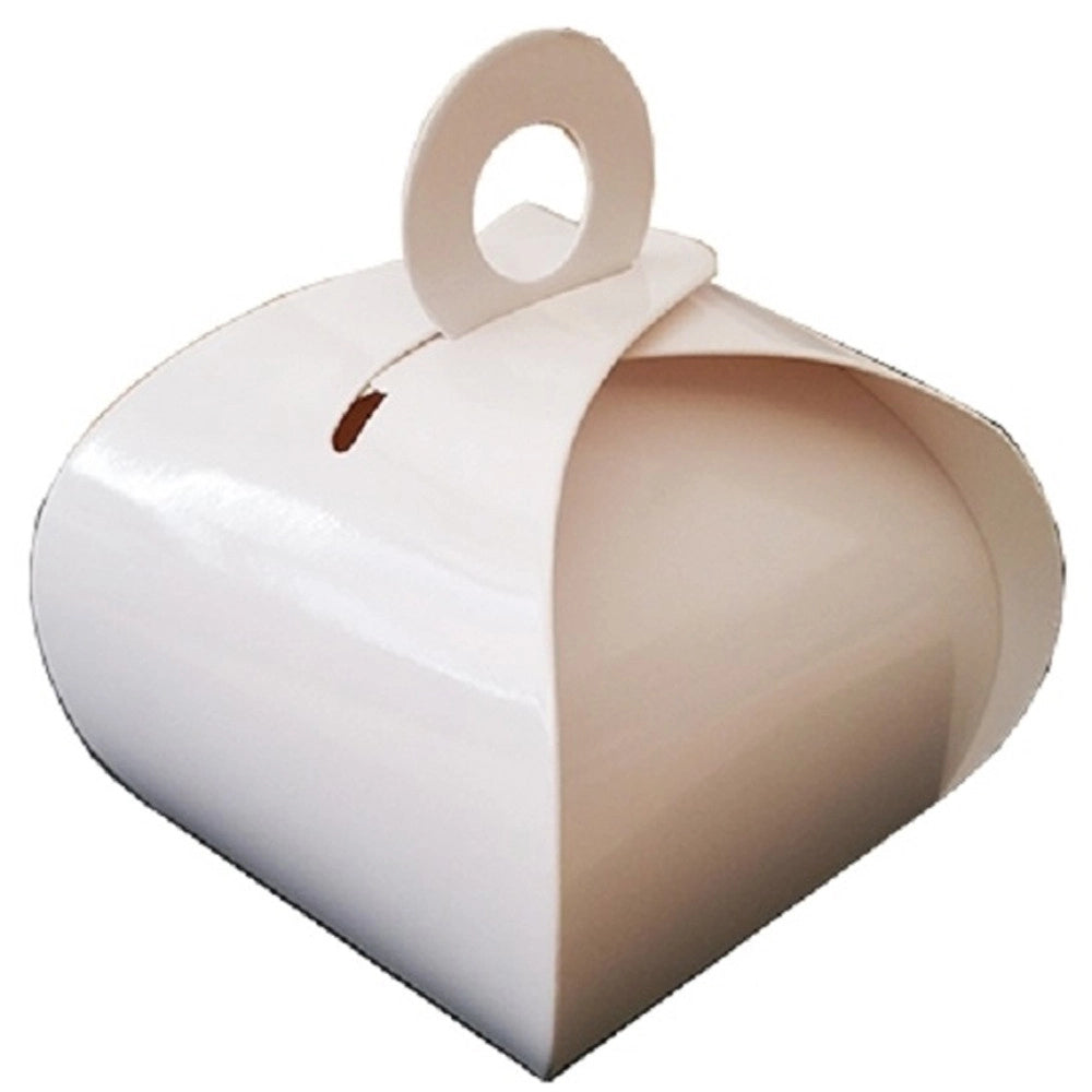 Trade Shop - Set 15 Bomboniera Scatola Bianco Tortina Carta Lucida Portaconfetti Matrimoni Battesimo -