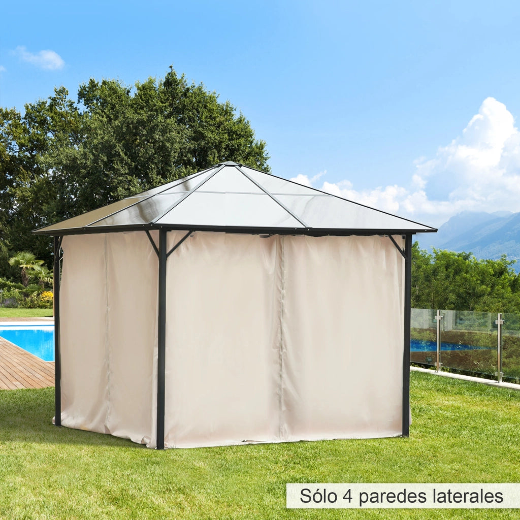 Pareti per Gazebo ¨C zephmum ¨C 302x205 cm Beige con Ganchi