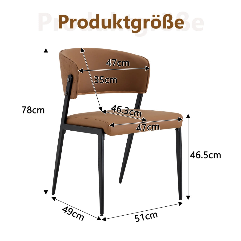 SEDIA Moderna Imbottita 78 cm PU Marrone