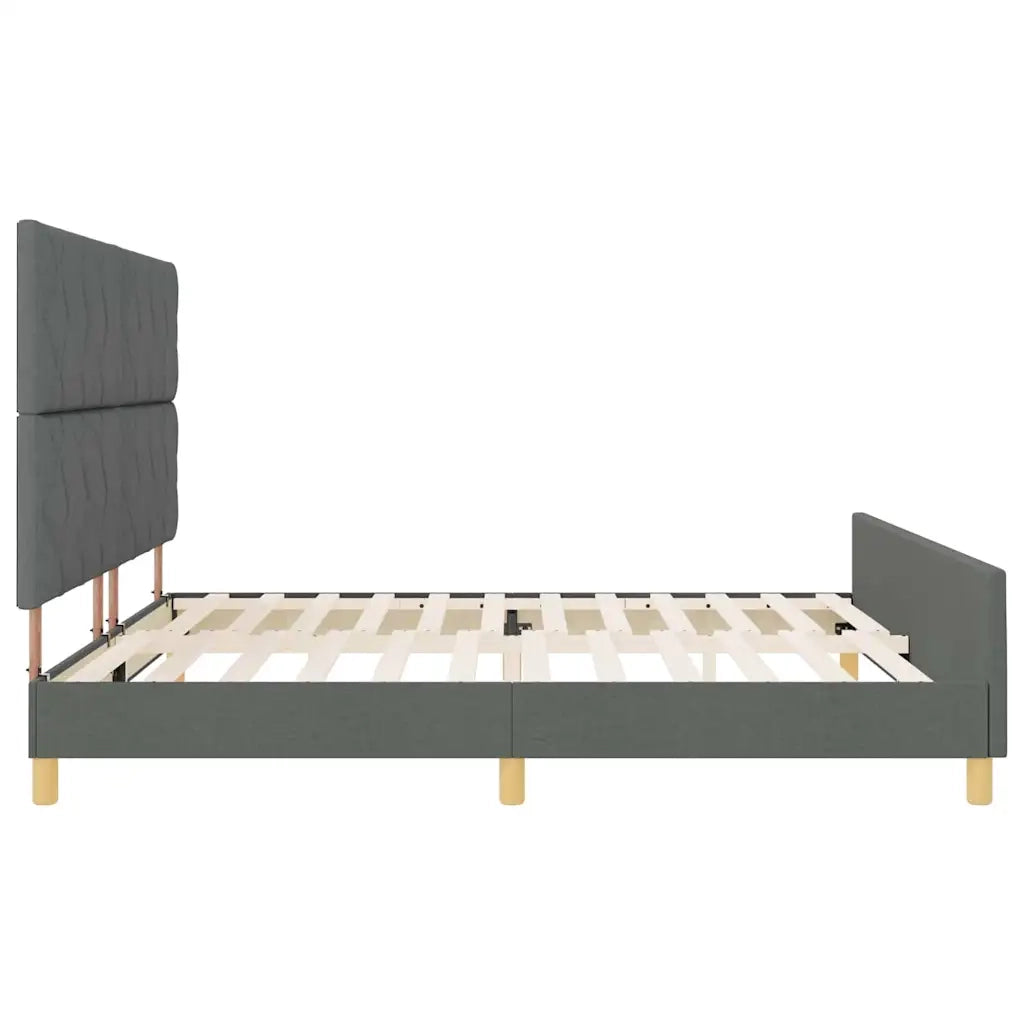 Struttura del letto Grigio scuro 200 x 200 cm Tessuto 3344831