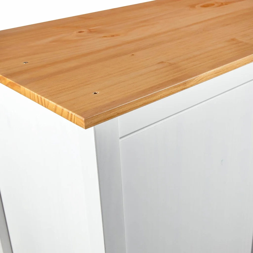 Armadio a 3 Ante Hill Bianco 127x50x170 cm in Legno di Pino 288954