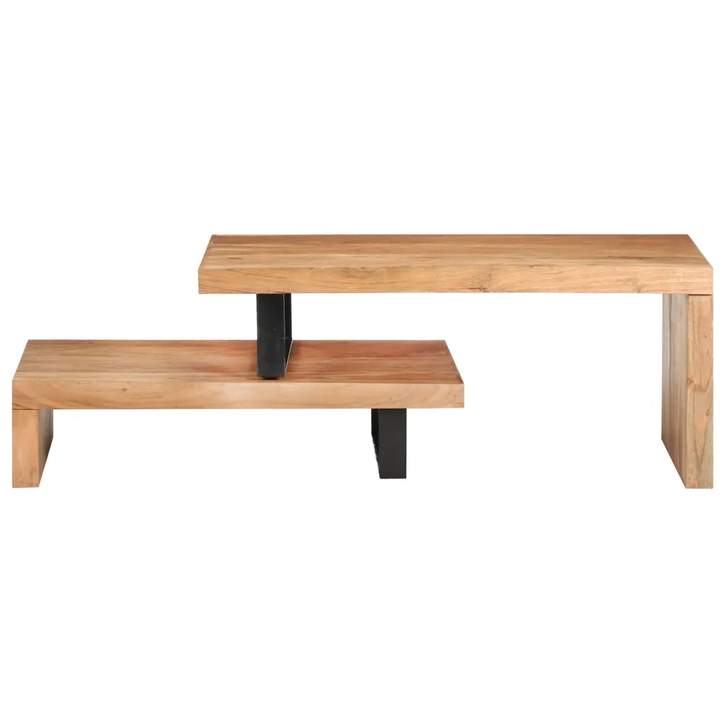 Set Tavolini da CaffÃ¨ 2 pz in Legno Massello di Acacia cod mxl 54975