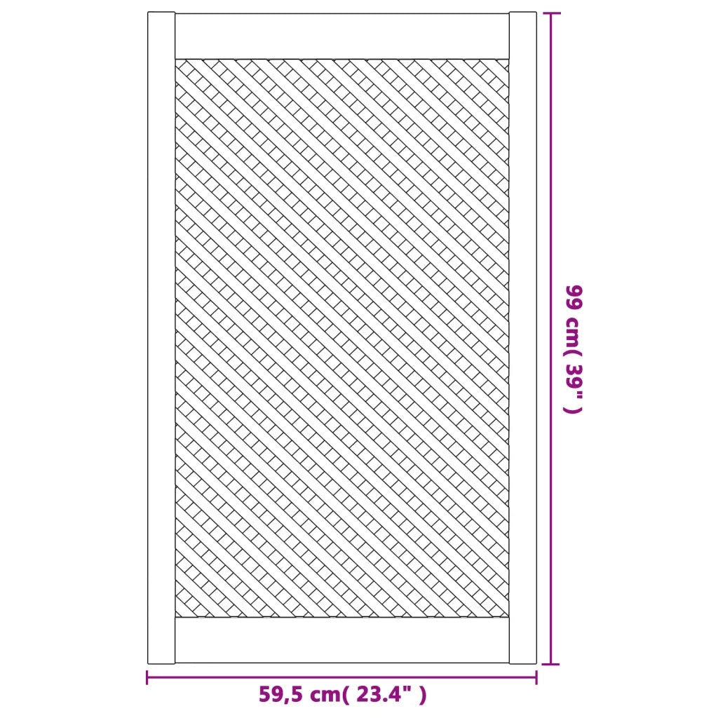 Ante con Design a Reticolo 2 pz 59,5x99 cm in Legno di Pino 372798