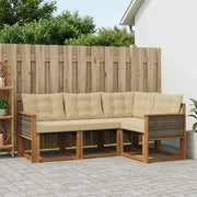 Set di divani da esterno con cuscino 4 pcs Naturale e Beige 3381917