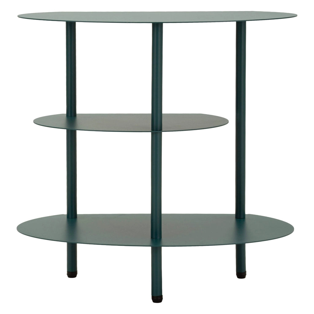Ganale, Tavolino da Salotto 3 Ripiani, 9x31x54h cm Verde