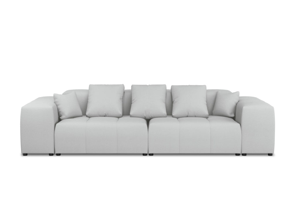 Cosmopolitan Design - Divano modulare "Rome" 3 posti in tessuto strutturato grigio chiaro 